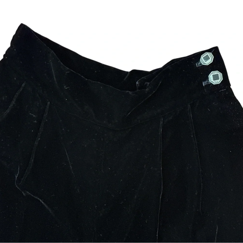 90 TALBOTS VELVET BLACK HIGH WAIST STRAIGHT LEG PANTS ELEGANT EVENING WEAR SZ 4P - Picture 5 of 7